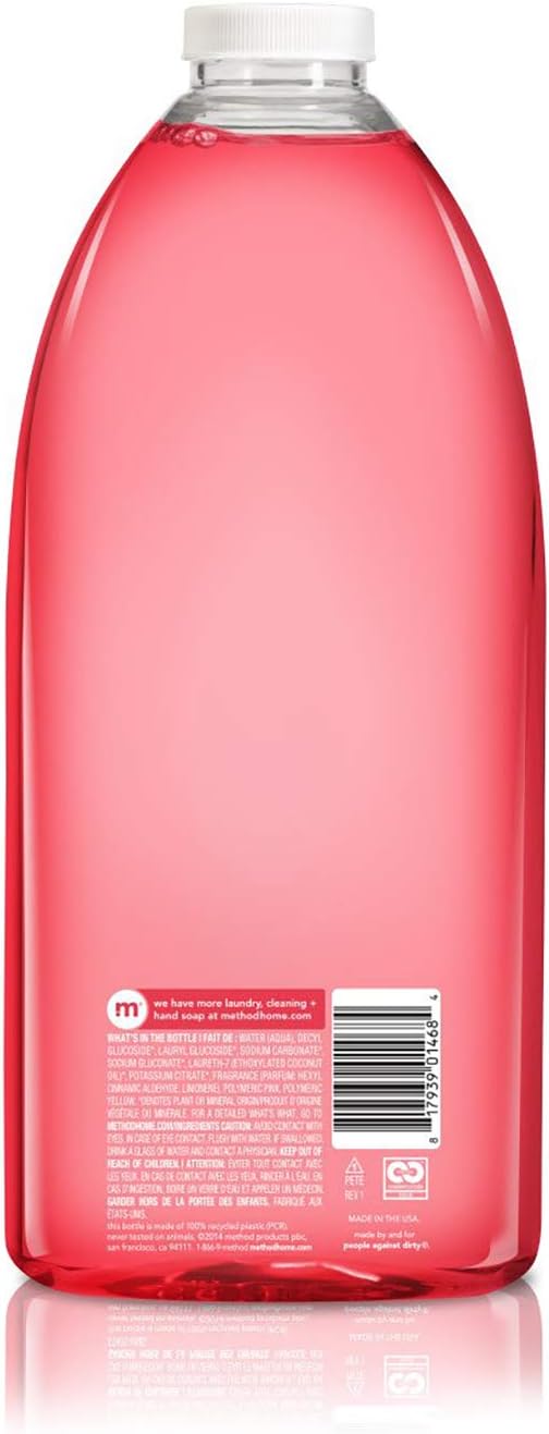 Method All-Purpose Cleaner Refill, Pink Grapefruit, Plant-Based and Biodegradable Formula Perfect for Most Counters, Tiles and More, 68 Fl Oz, (Pack of 2)
