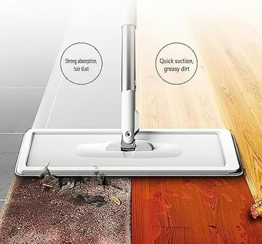 2 in 1 Mop & Bucket with Wringer Set - Clean Kitr, Hands Free Flat Floor Mop & Bucket, Washable Microfiber Pads Included, Wet & Dry Use, Home Floor Cleaning System