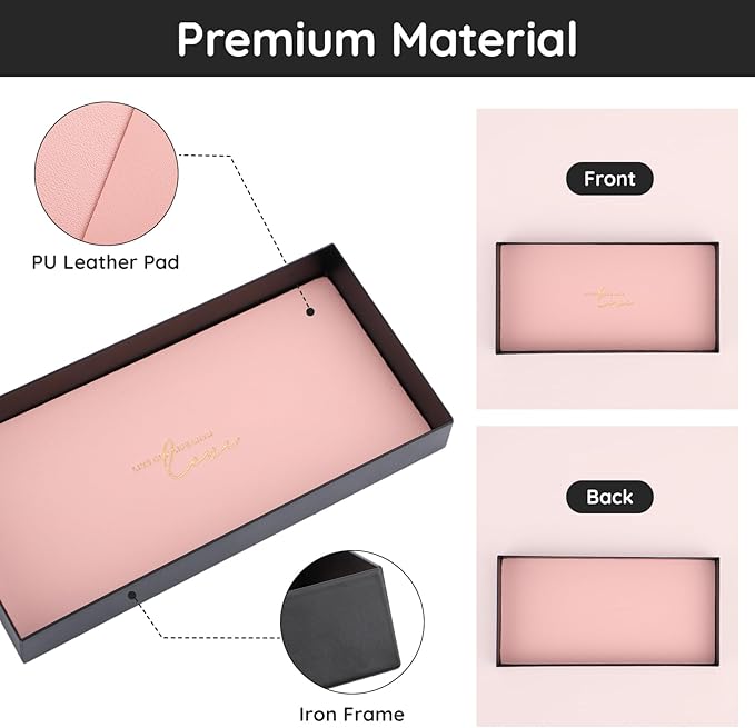 Segbeauty 5 Set of Perfume Spray Bottles & Vanity Tray, 10ML Clear Glass Travel Perfume Atomizer Refillable, Perfume Organizer Tray, Counter Storage Organizer Dresser Tray for Cologne Cosmetic Makeup