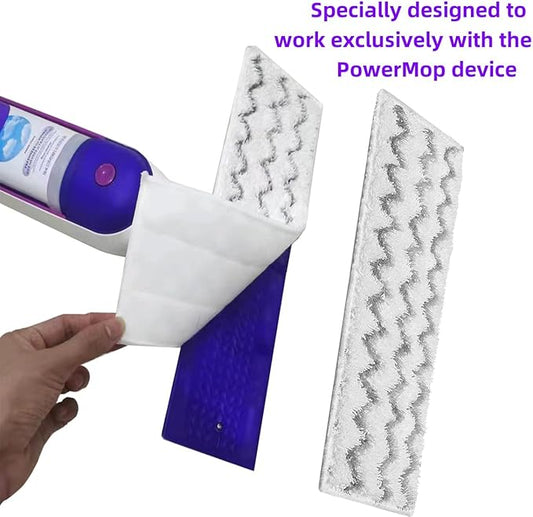 Upgraded Spray Mop Refills Pads for PowerMop, Reusable Mop Refill Pads Replacement Head for Power Mop, Microfiber Mopping Pads for Multi-Surface Floor Cleaning (Reusable 6 Packs)
