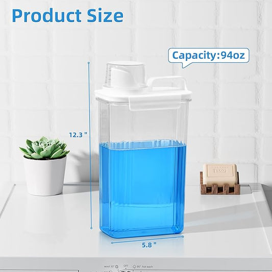 Laundry Detergent Dispenser for Laundry Room,94oz Fabric Softener Dispenser,Liquid Laundry Detergent Container,Laundry Detergent Organizer for Laundry Room Organization with 6 Labels,3 Pack