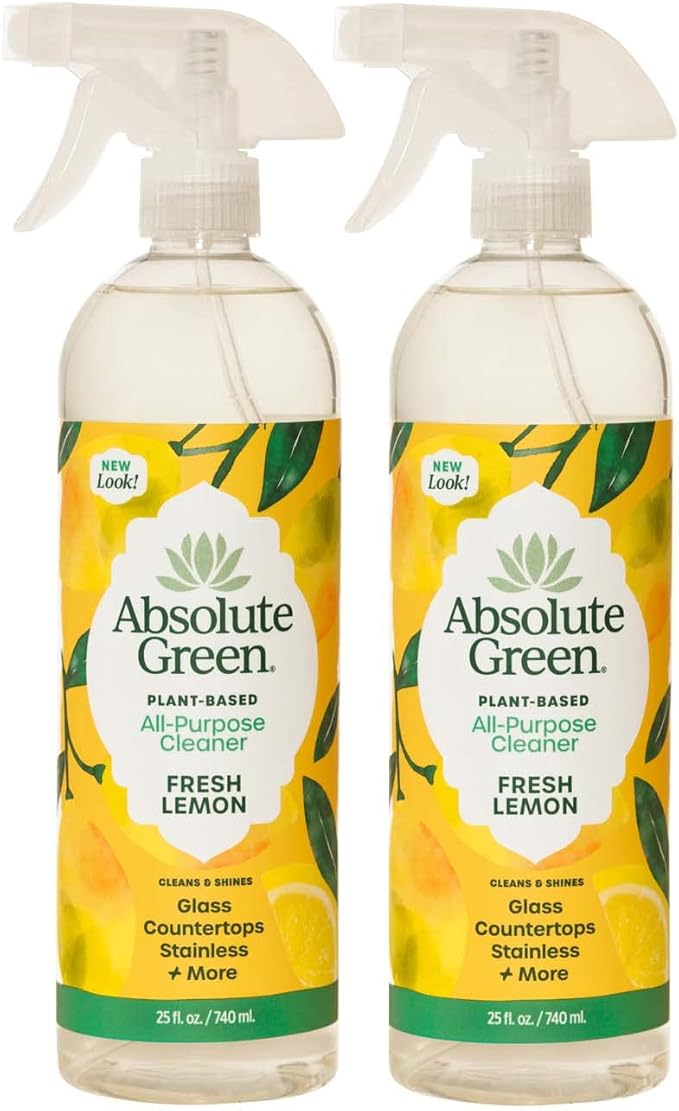 All Purpose Cleaner Spray, Non-Toxic, Kitchen, Bath, Countertop, Stainless, Safe around Kids + Pets, Natural Lemon Scent, 25 oz (2 Pack)