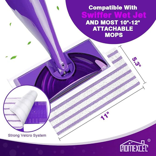 HOMEXCEL Microfiber Floor Mop Pads 48 Count Compatible with Swiffer WetJet for Wet & Dry Use, Disposable or Reusable Mops Head Replacement, All Purpose Multi Surface Hardwood Pad Refill