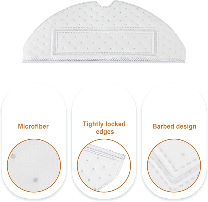 Disposable Mop Pads, 20pcs Wet Mop Pads, Fast Water Absorption, Easy Install, Compatible with Xiaomi Roborock S7, S7+, T7s, T7 Splus