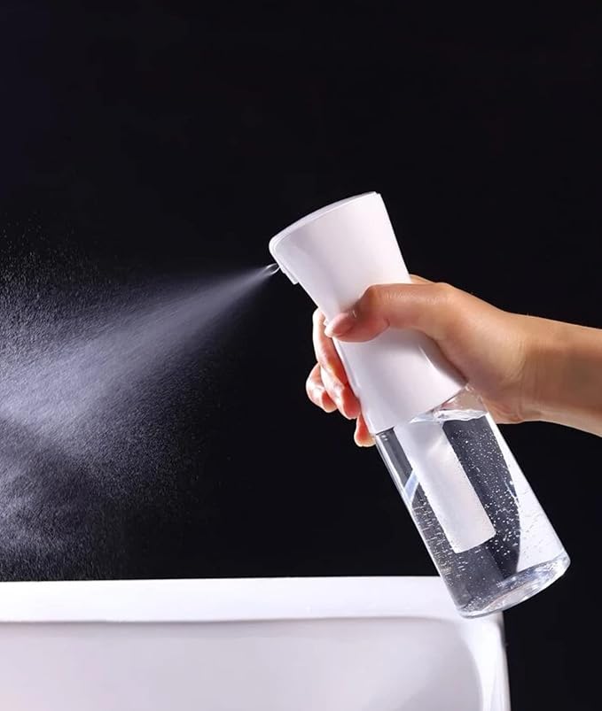 Continuous Spray Bottle for Hair - Empty Ultra Fine Water Mist Sprayer for Hairstyling, Salons, Cleaning, Plants, Misting & Skin Care(6.8OZ-2PACK, Clear)