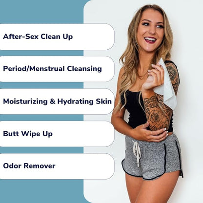 Royal Body Cleansing Wipes - Flushable Fragrance Free for Feminine Vaginal Hygiene, Moisturizing - Women & Men Safe, Anti-Itch - Vitamin E & Aloe, Unscented - 30 Count (180ct, Pack of 6)