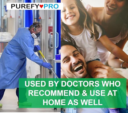 Purefypro Disinfectant Spray (1.7oz, 3 Pack) - No Rinse. No Residue. Kills 99.9999% Norovirus, HIV, Flu, Monkeypox Virus, and Fungi, Drug Resistant Germs. (On The Go)