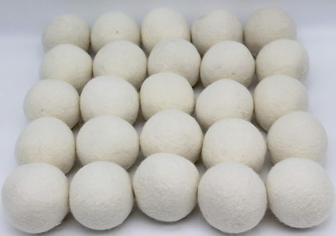 Wooland Wholesale Bulk Laundry XL Premium Wool Dryer Balls - 100% New Zealand Organic Wool Natural Fabric Softener for Sensitive Skin, Babies (50 Count)