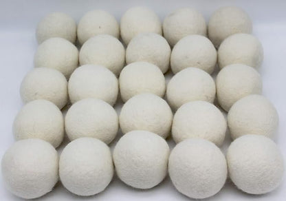 Wooland Wholesale Bulk Laundry XL Premium Wool Dryer Balls - 100% New Zealand Organic Wool Natural Fabric Softener for Sensitive Skin, Babies (50 Count)