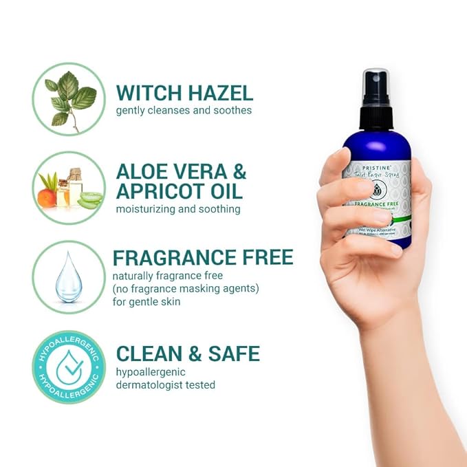 Toilet Paper Spray - As Seen on Shark Tank, More Natural Personal Cleansing Wipes & Flushable Wet Wipes Alternative, Spray Toilet Paper to Create Flushable Wipe, Fragrance Free, 4 fl oz