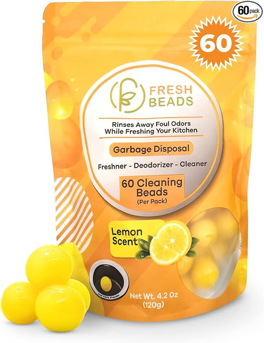 60-Count Sink Garbage Disposal and Drain Cleaner Pods, Freshener & Deodorizer Lemon Scent Capsules