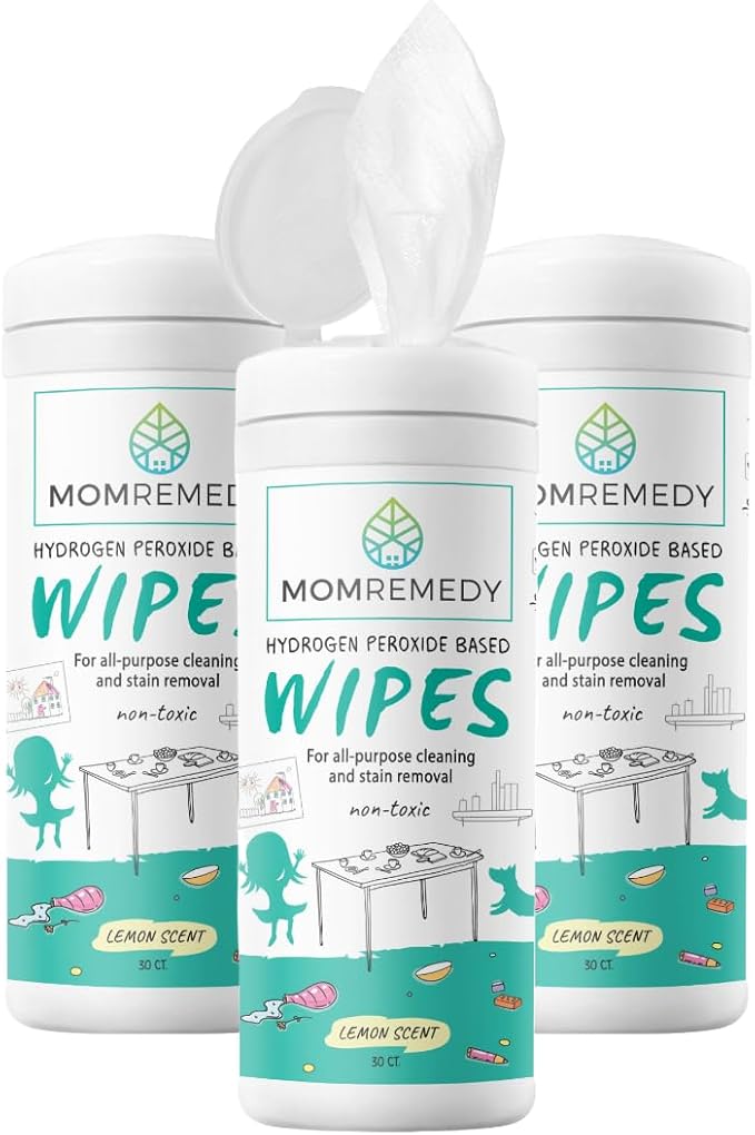 Hydrogen Peroxide Cleaning Wipes | All Purpose Cleaner and Stain Remover | Multipurpose for Kitchen, Bathroom, All Surfaces
