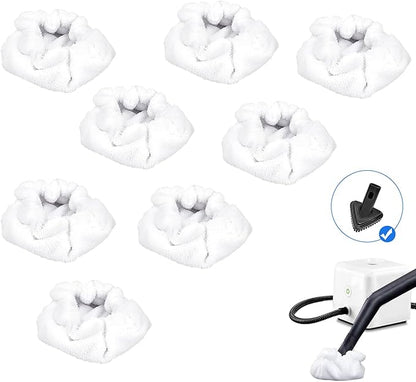 Pads Fit for Dupray Handheld Steam Cleaner: Small Bonnets Compatible with Dupray Triangular Brush Tool - Washable and Reusable Handheld Steamer Cloth Accessories (8 Packs)