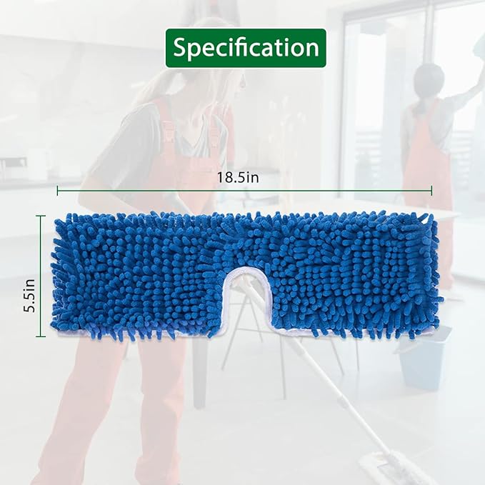 Diteje 4 Pack Replacement Mop Pads Washable Refill Heads Compatible with O-ceda Dua-Action Microfiber,Reusable Double Sided All Surface Cleaning for Dry Wet Use