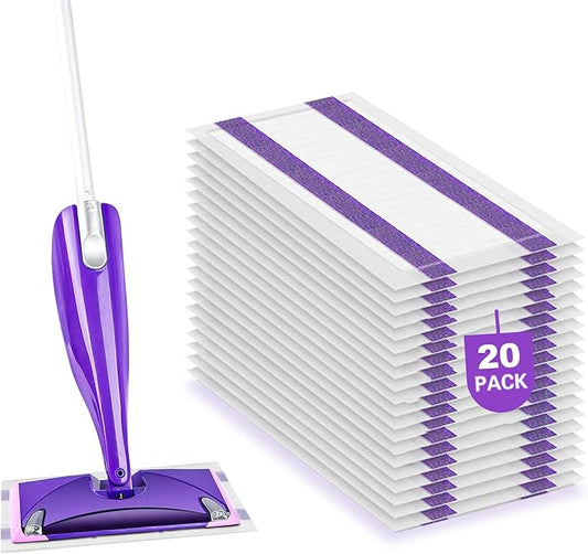 Mop Pad Refills Compatible with Swiffer WetJet Spray Mop, Wet Jet Mopping Pads for All Purpose Multi Surface Hardwood Floor Cleaning, 4 Layers Thickened and Super Absorbent, 20 Count.