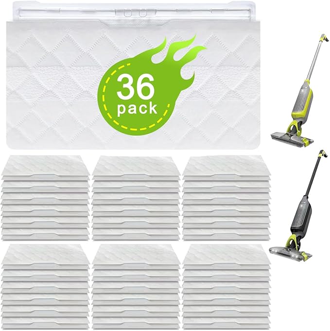 36 Pack Compatible with Shark Vacmop Replacement Pads, Disposable Hard Floor Vacuum and Mop Pad Refill for Shark Vacmop VM252, VM250, VM200