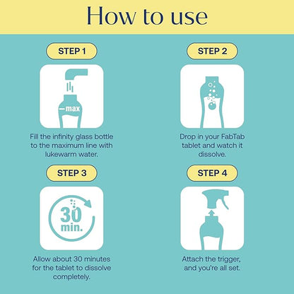 Tablet Cleaner, Multi-Purpose & Bathrom Cleaner for Eco-Concious Cleaning, Non Harmful & Chemical-Free Formula, Convenient Refills with 2 Glass Bottles, Luxury Hotel Scent (6 Refill Tablets)