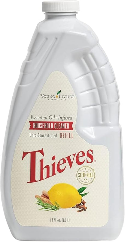 Young Living Thieves Household Cleaner Refill | 64 fl oz | All-Surface Home Cleaner | Plant-Based | Pet-Safe Formula | Water and Essential Oil Infused