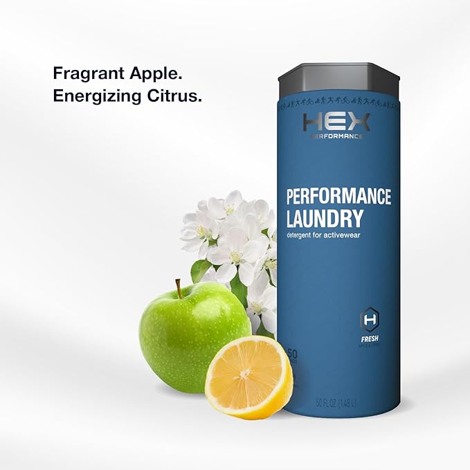 HEX Performance Laundry Detergent, Fresh, 100 Loads (Pack of 2) - Designed for Activewear, Eco-Friendly, Concentrated Formula