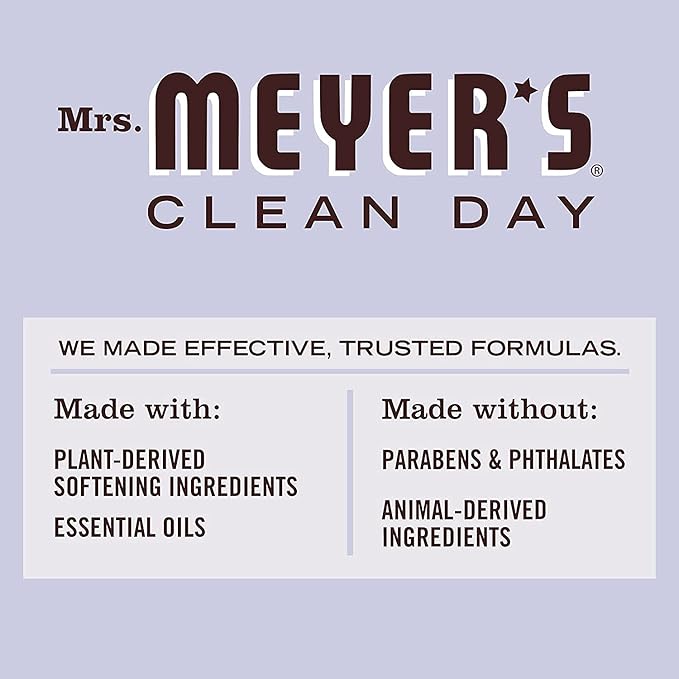Mrs. Meyer's Clean Day Liquid Fabric Softener Bottle, Lavender Scent, 32 Fl oz (Pack of 2)