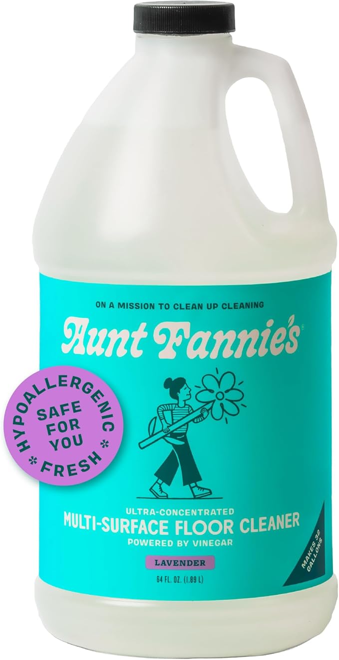 Aunt Fannie's Ultra Concentrated Floor Cleaner Vinegar Wash, Multi-Surface Floor Cleaner For Mopping, Value Size, Lavender Scent, 64 oz