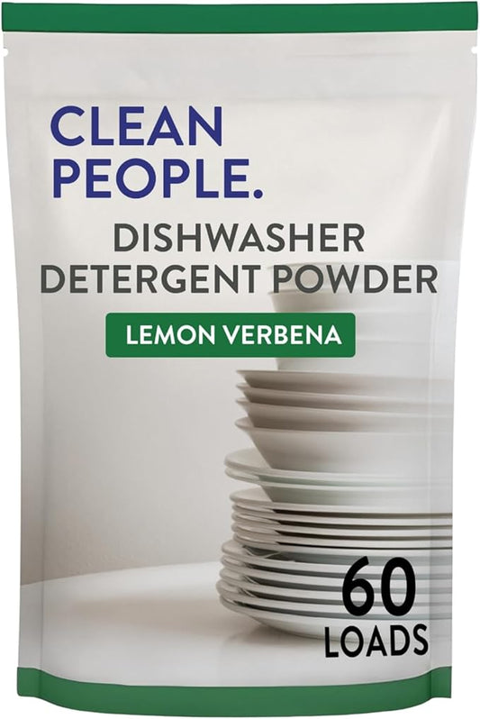 The Clean People Dishwasher Detergent Powder | Cuts Grease and Rinses Sparkling Clean | Residue-Free | Lemon Verbena, 60 Loads