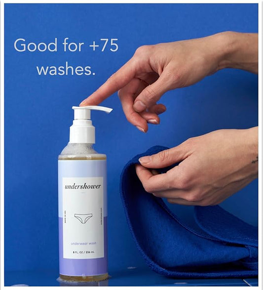 Underwear detergent designed to wash your underwear by hand in the shower or sink. Removes bad odors and blood stains. Good for 75 to 150 washes. Biodegradable. Never tested on animals. With enzymes.