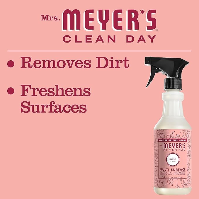 MRS. MEYER'S CLEAN DAY All-Purpose Cleaner Spray, Limited Edition Rose, 16 fl. oz - Pack of 3