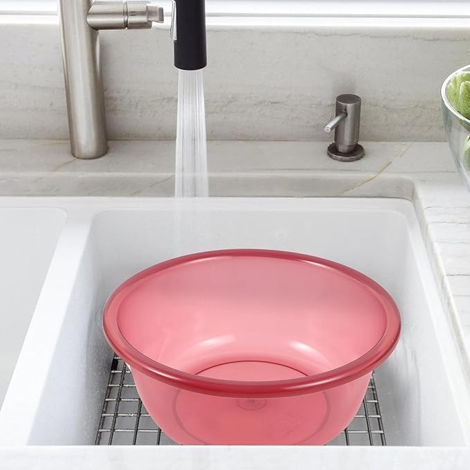 Round Plastic Wash Basin: 2pcs Stackable Camping Dishpan Vegetable Fruit Dish Tub Foot Soak Tub Laundry Hand Wash Bucket Dish Pans for Washing Storage Cleaning Supplies