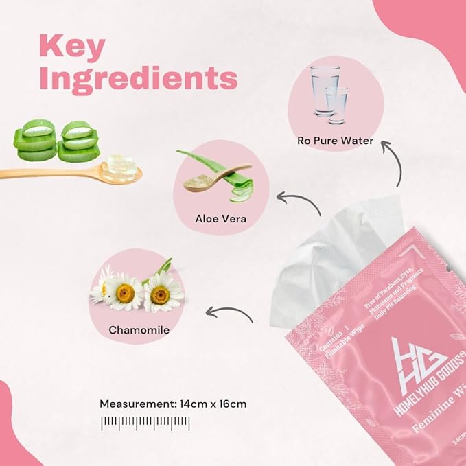 Feminine Flushable Individually Wrapped Traveling Non Scented Wipes.