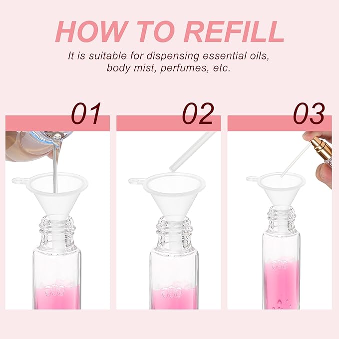 uxcell 5ml Glass Mini Perfume Bottles, 25Pcs Fine Mist Bottles Refillable Empty Mini Spray Bottles with Aluminized Nozzle for Perfume, Travel Liquid, Essential Oil (Clear/Silver)