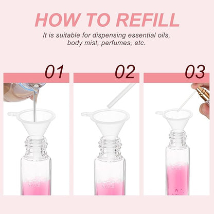 uxcell 5ml Glass Mini Perfume Bottles, 25Pcs Fine Mist Bottles Refillable Empty Mini Spray Bottles with Aluminized Nozzle for Perfume, Travel Liquid, Essential Oil (Clear/Silver)