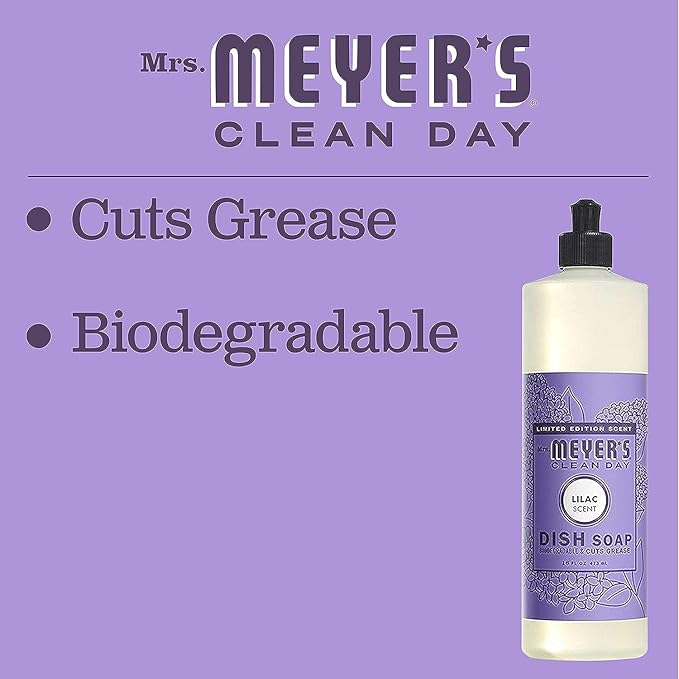 MRS. MEYER'S CLEAN DAY Variety, 1 Mrs. Meyer's Liquid Hand Soap, 12.5 OZ, 1 Mrs. Meyer's Liquid Dish Soap, 16 OZ, 1 CT (Lilac)