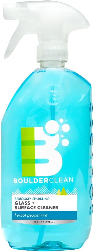 Boulder Clean Glass + Surface Cleaner, Herbal Peppermint, 28 oz Bottle
