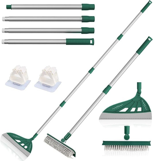 Magic Broom Sweeper, Multifunction Silicone Broom, Household Floor Squeegee for Cleaning, Bathroom, Pet Hair, Dog Broom Brush Set Green