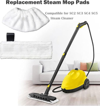 Steam Mop Replacement Pads Compatible for Karcher SC Steam Cleaner Microfiber Mop Cloth Steam Pocket Mop Pads Set for SC Floor Nozzle SC2 SC3 SC4 SC5(6 Mop Cloth)