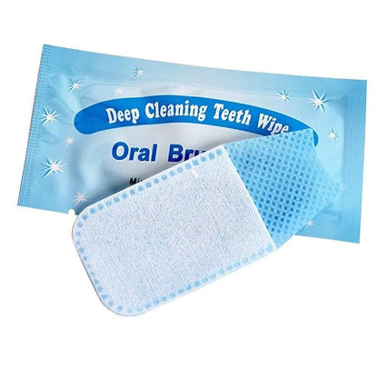 100pcs Disposable Textured Deep Cleaning Teeth Wipes Finger Brush Oral Brush Clean Wipes