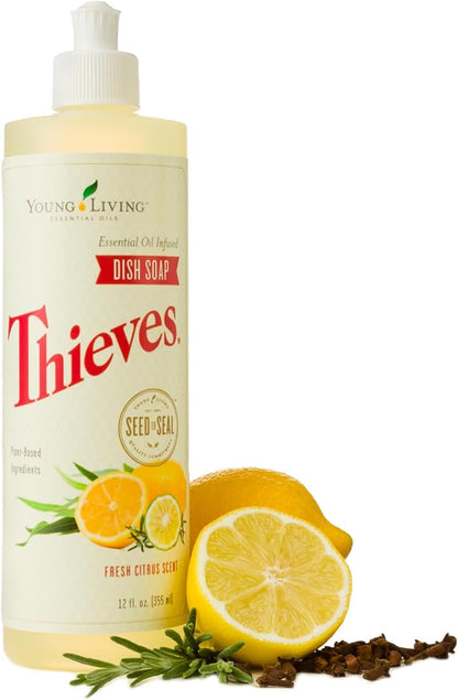 Young Living Thieves Dish Soap – Plant-Based, Essential Oil-Infused, Ultra-Concentrated, 12 fl oz