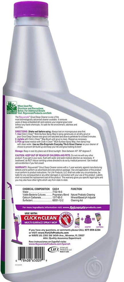 Rejuvenate Grout Deep Cleaner Cleaning Formula Instantly Removes Years of Dirt Build-Up to Restore Grout to the Original Color (32 fl oz x 2 Pack)