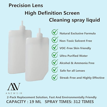 ANEWSIR Glasses Cleaner,Screen Cleaner,Portable Lens Cleaner Spray for Eyeglasses,Screen Cleaner Spray Wipe Kit for Phones/Glasses Cleaner Lens Cleaning,Alcohol Free,Color Image Series A-050 New