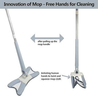 Household Dust Mop Washable Dust Mops for Floors Convenient Wet Mopping Innovative Dust Mops for Hardwood Floors Microfiber Wet Mop Pads Wet Dry Dual-Use Mop (Grey)