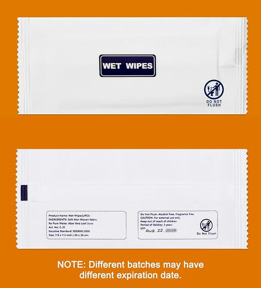 200 Pack Wet Wipes Individually Wrapped, Individual Hand Wipes, Unscented Travel Wipes, Clean Hands Quickly, Wet Wipes Bulk for Homeless, Suitable for Restaurant, Wedding, Barbecue, Blue