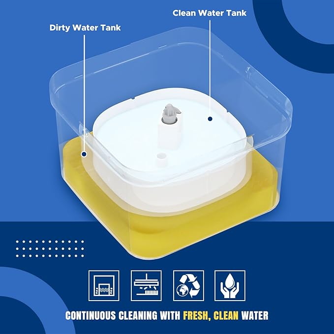 VENETIO Dirty Separation Spin Mop and Bucket Set Floor Cleaning System with Self Wringing/Dry/Wet All-in-One, Reusable Microfiber Mop for Home Hardwood, Laminate, Tile - Ideal for Pet Owners (1 Pad)