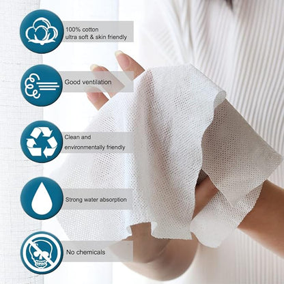 Soft Compressed Towels Biodegradable Wipe Mini Magic Coin Tissues Includes FREE Carrying Dispenser, Portable for Home Beauty Backpacking Camping Outdoor Accessories(500 Count) (8.8”x9.5”)