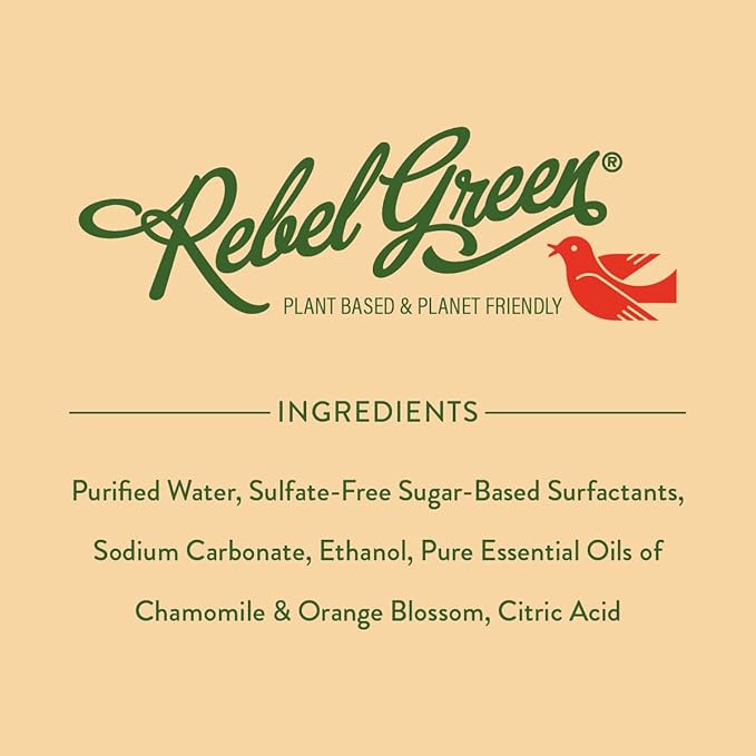 Rebel Green Natural All-Purpose Cleaning Spray - Essential Oil Multi-Surface Cleaner - Kid Safe, Pet Safe & Sustainable Cleaning Products -Orange & Chamomile - (16 Ounce Bottles, 2 Pack)