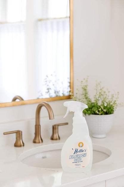Nellie's All-Purpose Cleaner - Plant-Based Multi-Purpose Cleaner - Biodegradable, Leaping Bunny Certified, and Eco-Friendly - Lemongrass Scent (24 fl oz) - (Made in Canada)