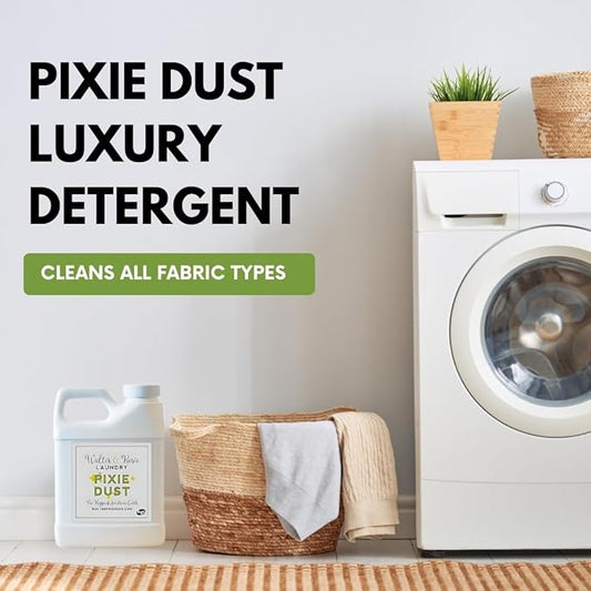 Walter & Rosie Pixie Dust Luxury Laundry Detergent - Infused with Pink Sugar and Champagne Bubbles - Cleans All Fabric Types - Machine Wash - 16 Oz - Highly Fragrant Laundry Detergent