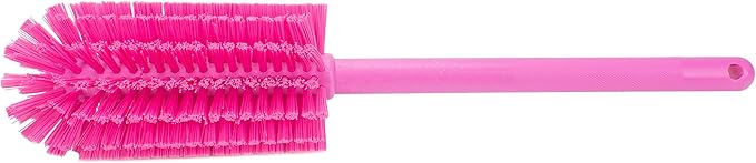 SPARTA Scrub Brush Bottle Brush, Dishwasher Safe Brush with Hanging Hole for Cleaning, Plastic, 16 Inches, Pink, (Pack of 4)