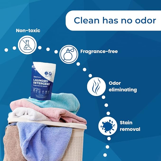 Powder Laundry Detergent, Odor and Stain Removal for clothes, towels, linens, etc., Non-toxic, Hypoallergenic, Unscented, Safe and Gentle on clothes and skin