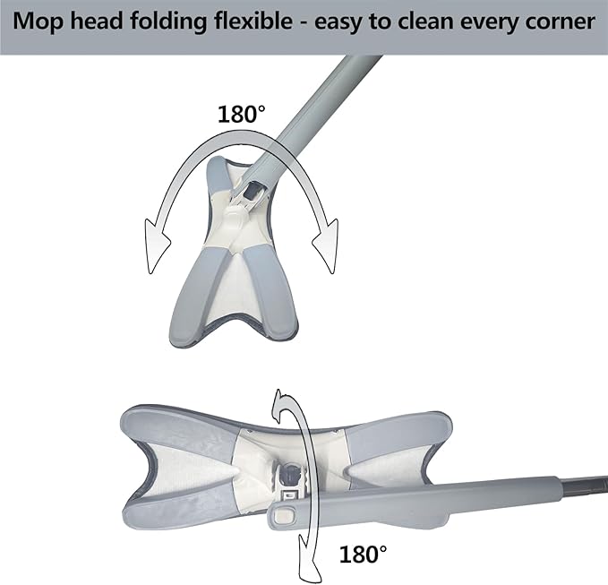 Household Dust Mop Washable Dust Mops for Floors Convenient Wet Mopping Innovative Dust Mops for Hardwood Floors Microfiber Wet Mop Pads Wet Dry Dual-Use Mop (Grey)